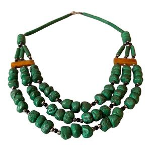 Green Necklace Morocco Handmade One Size
